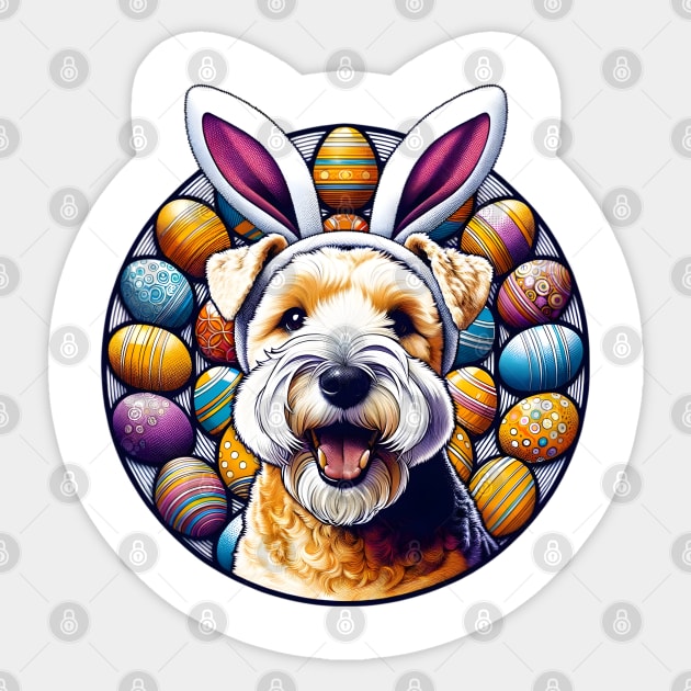 Glen of Imaal Terrier Celebrates Easter with Bunny Ears Sticker by ArtRUs